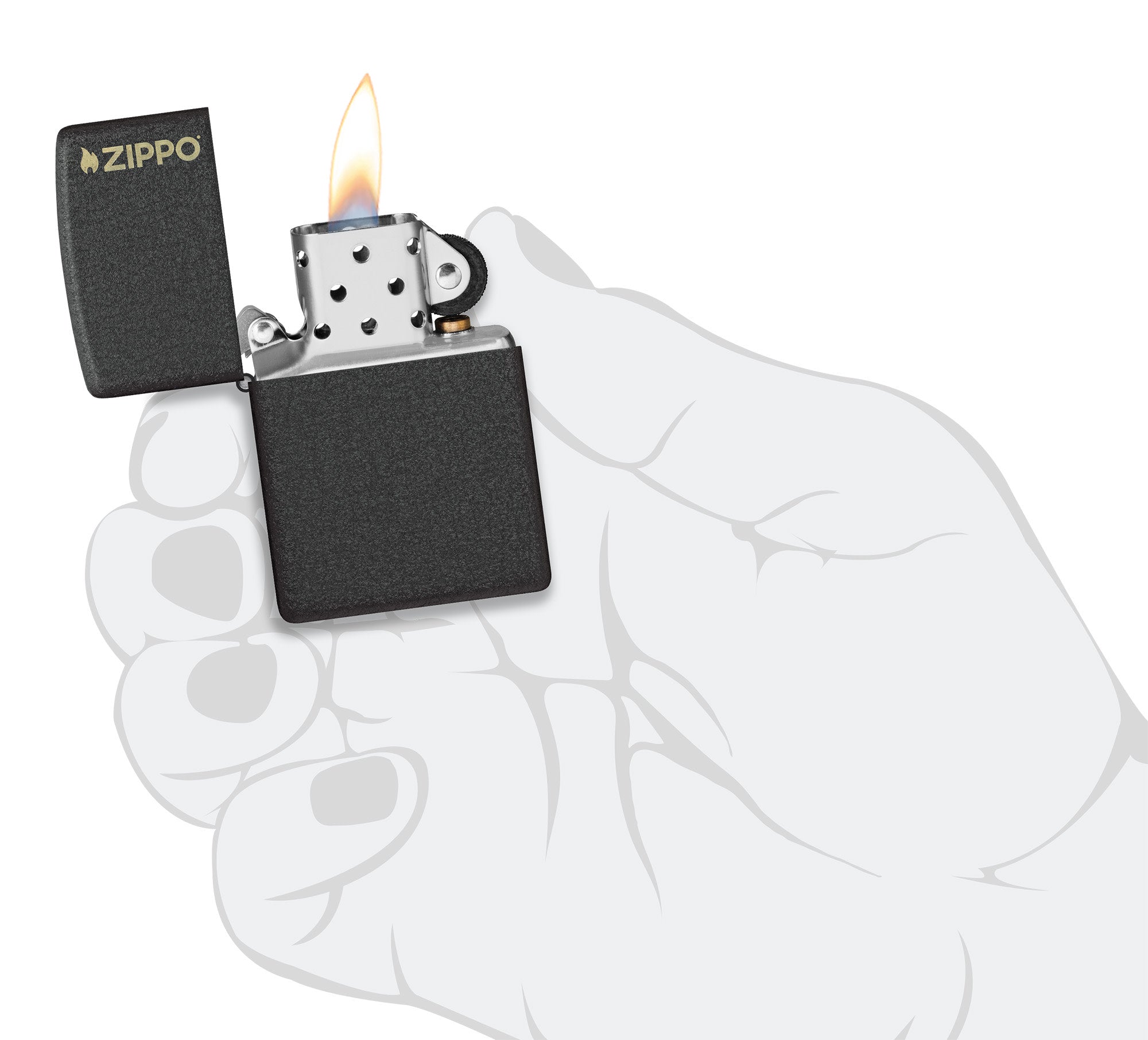 Classic Black Crackle® Zippo Logo küçük görsel