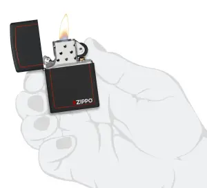 Classic Black and Red Zippo küçük görsel