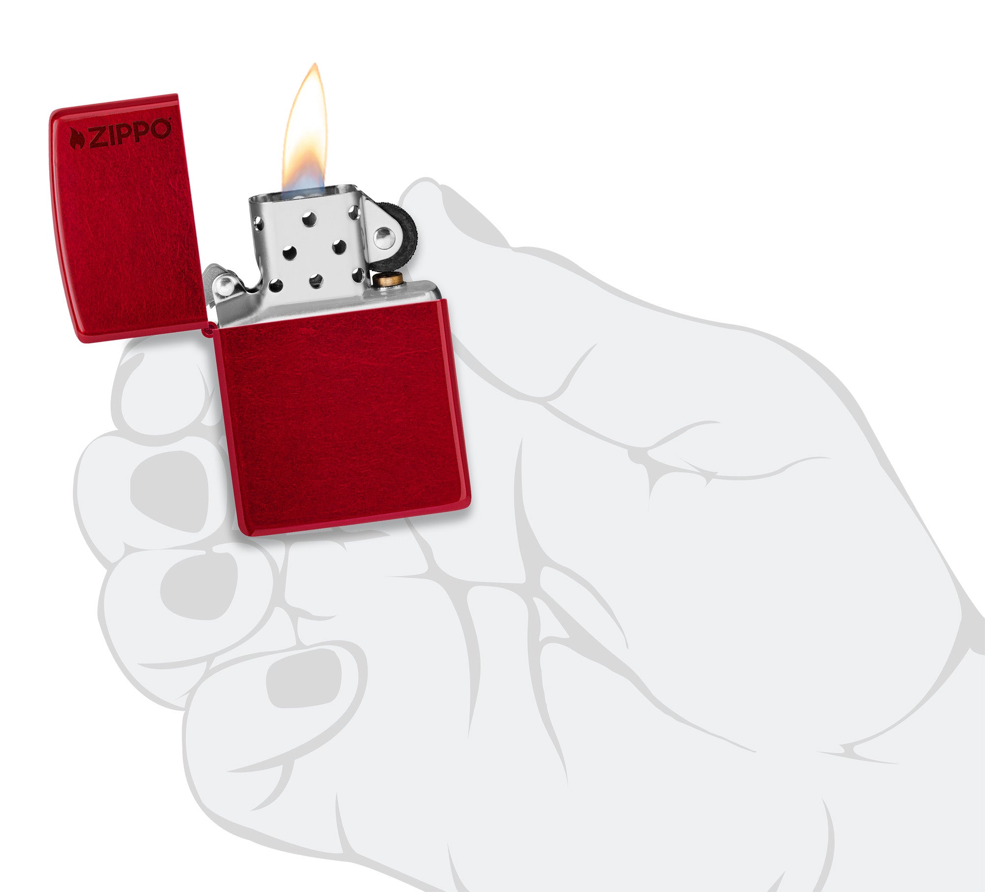Classic Candy Apple Red Zippo Logo küçük görsel
