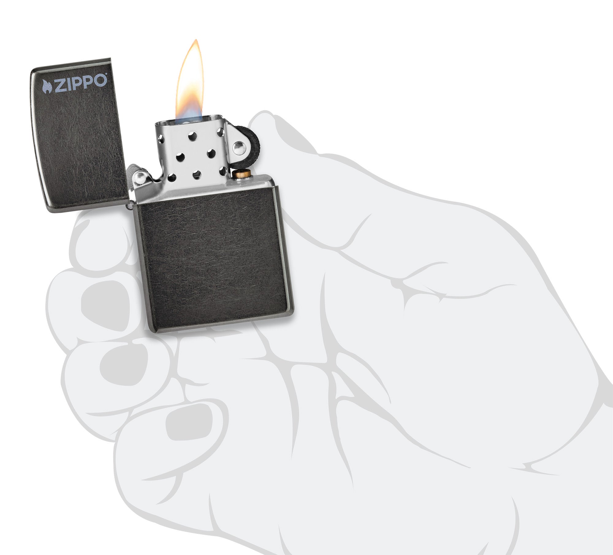 Classic Grey Zippo Logo küçük görsel
