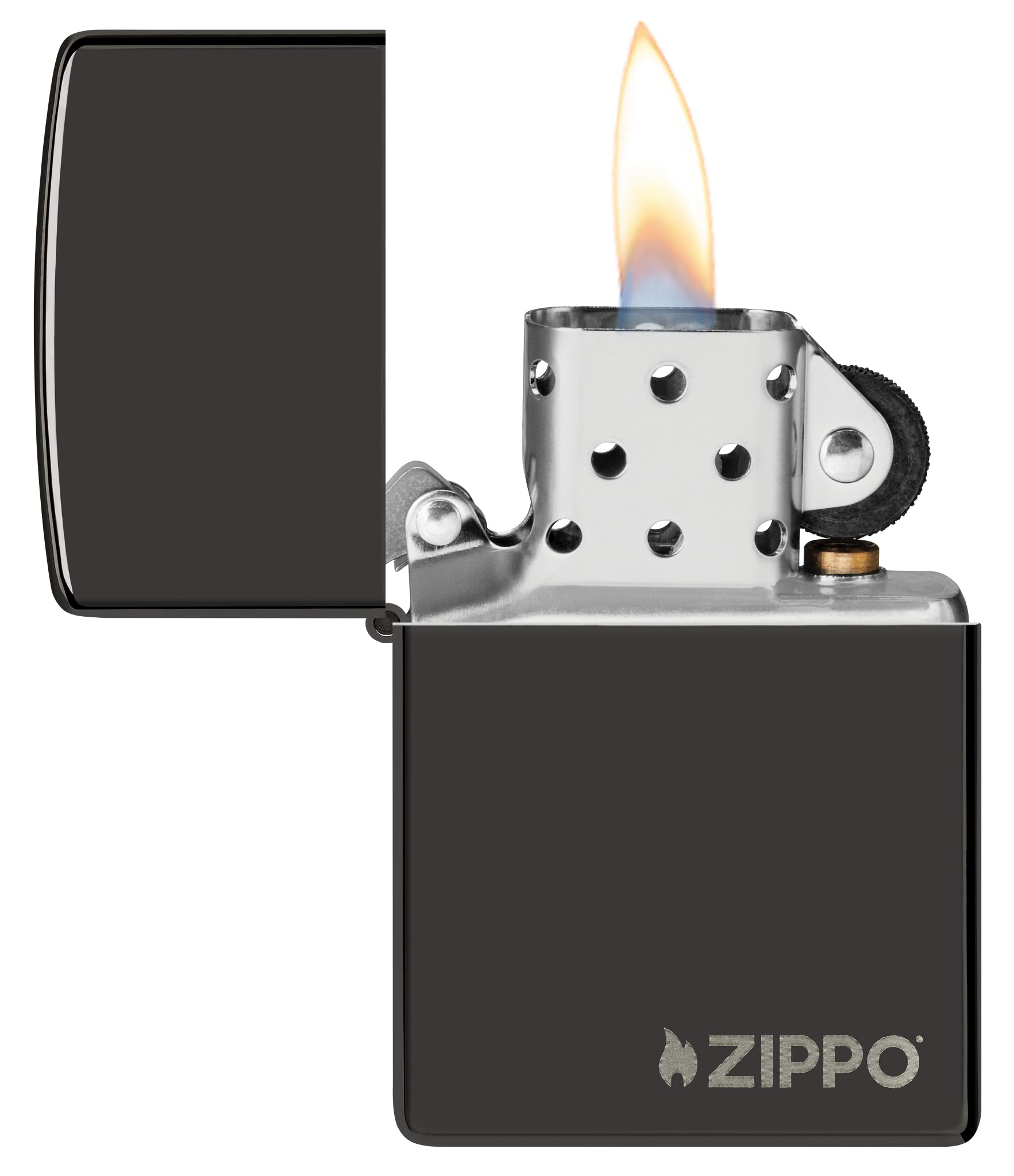 Classic High Polish Black Zippo Logo küçük görsel