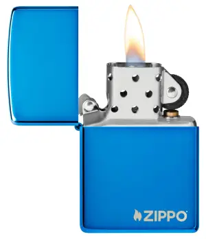 Classic High Polish Blue Zippo Logo küçük görsel