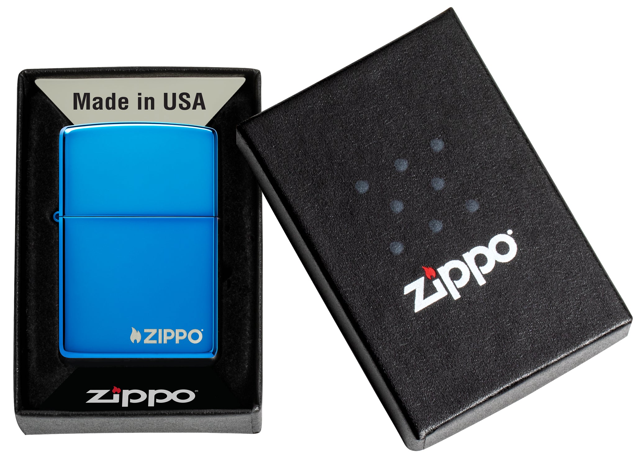 Classic High Polish Blue Zippo Logo küçük görsel