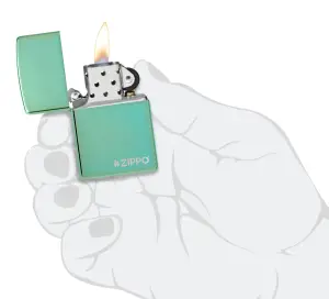 Classic High Polish Green Zippo Logo küçük görsel