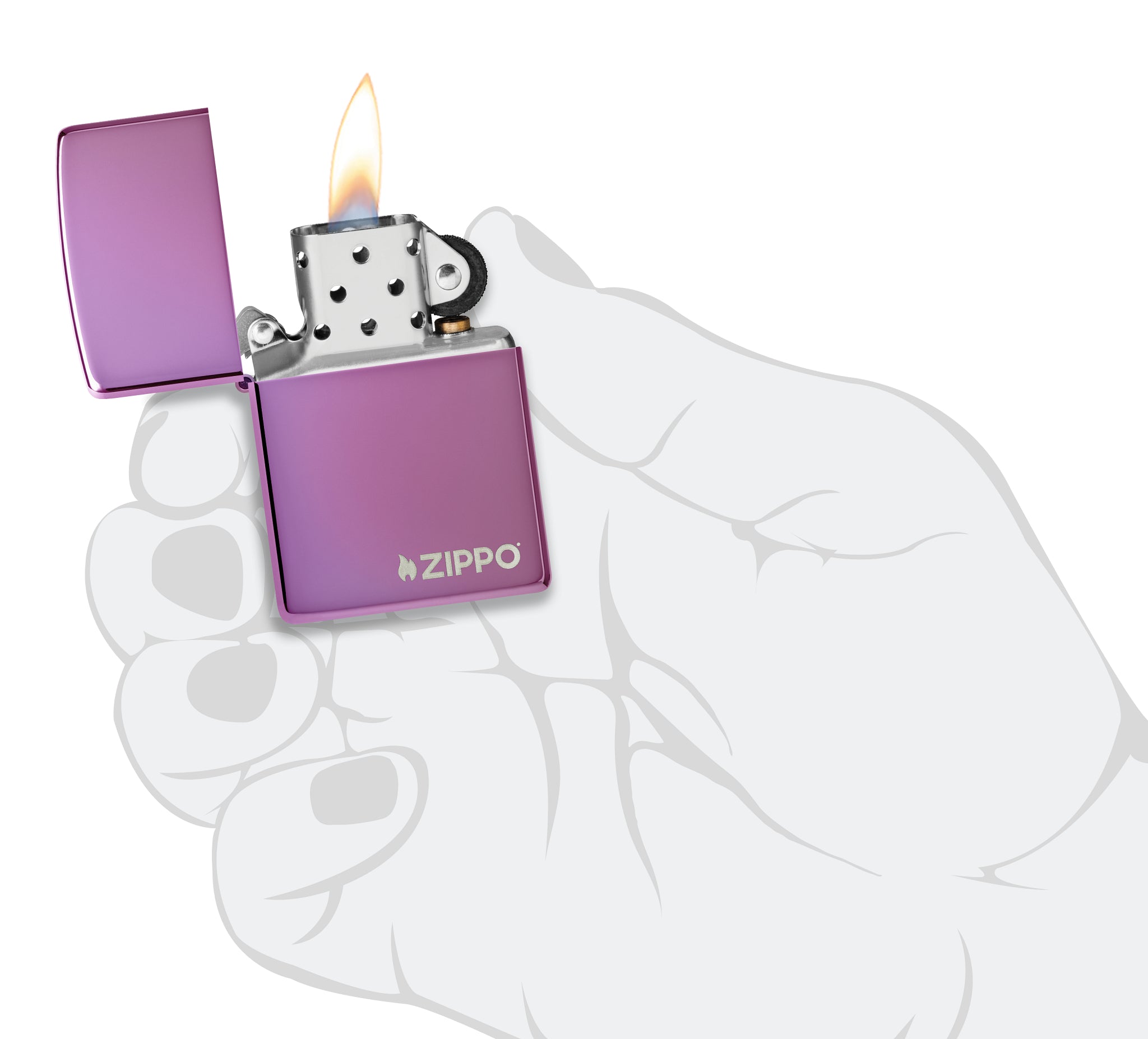 Classic High Polish Purple Zippo Logo küçük görsel