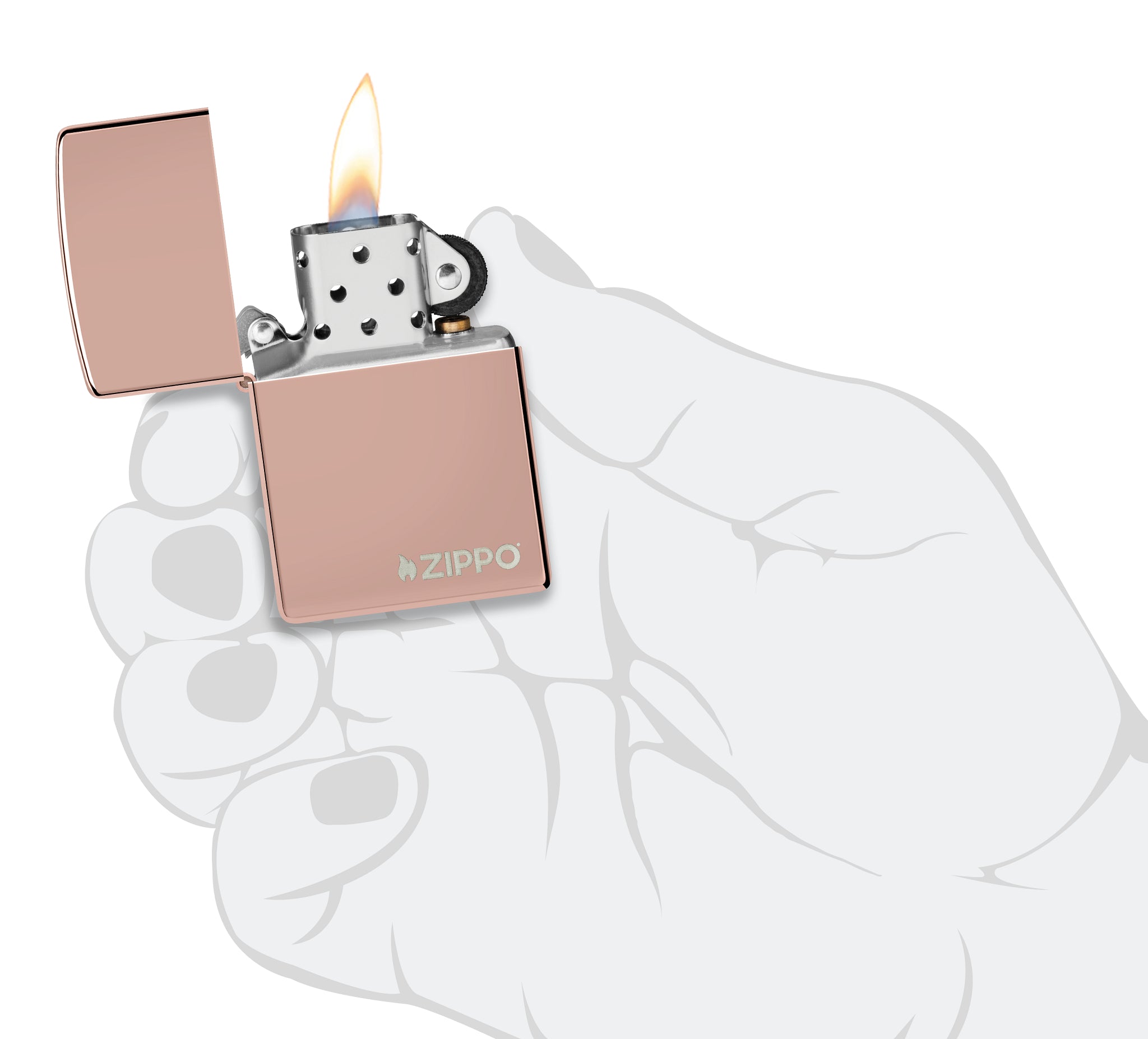Classic High Polish Rose Gold Zippo Logo küçük görsel