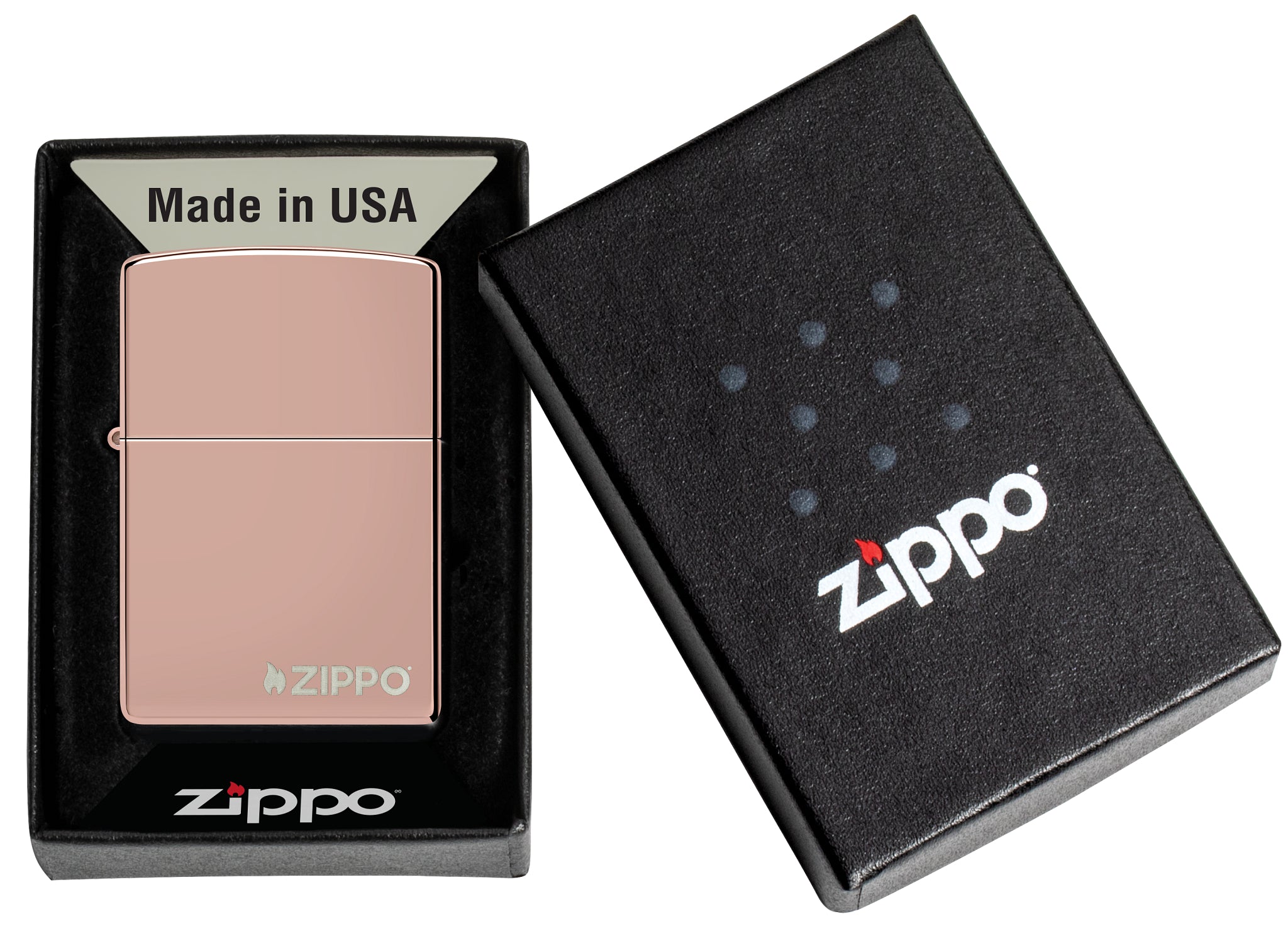 Classic High Polish Rose Gold Zippo Logo küçük görsel