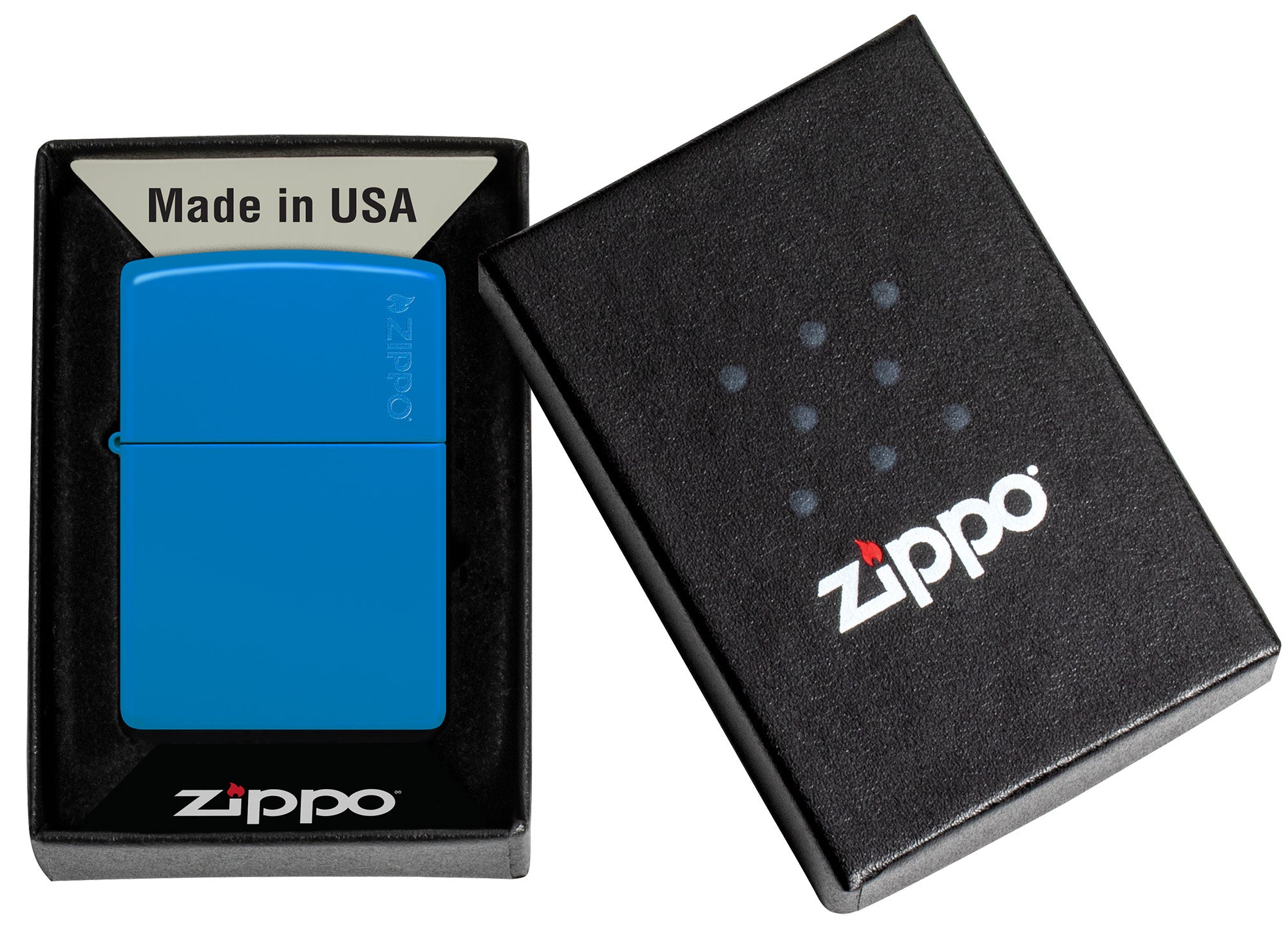 Classic Sky Blue Matte Zippo Logo küçük görsel