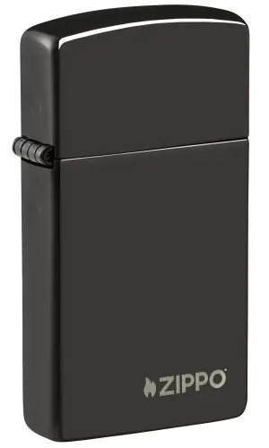 Slim® High Polish Black Zippo Logo küçük görsel