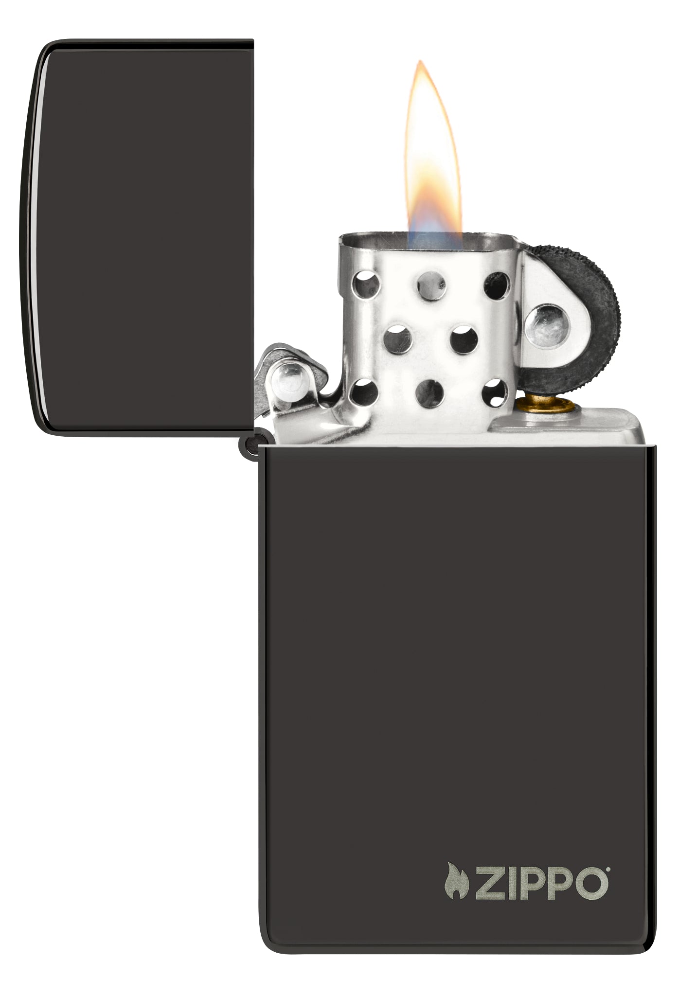 Slim® High Polish Black Zippo Logo küçük görsel