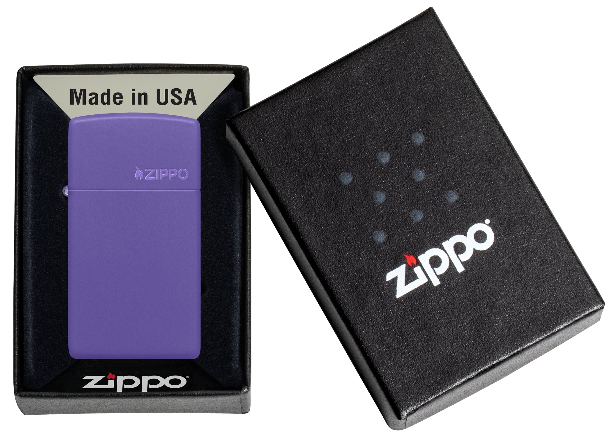 Slim® Purple Matte Zippo Logo küçük görsel