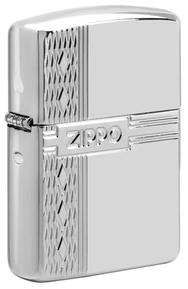 Sterling Silver Zippo Diamond Design görseli