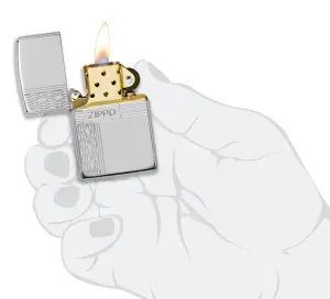 Sterling Silver Zippo Diamond Design küçük görsel