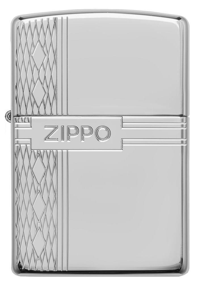 Sterling Silver Zippo Diamond Design küçük görsel