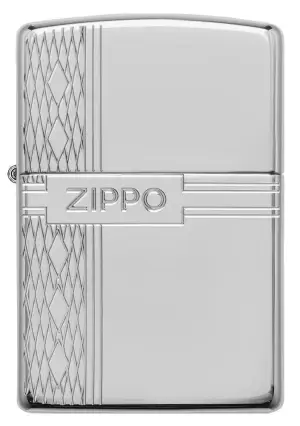 Sterling Silver Zippo Diamond Design küçük görsel